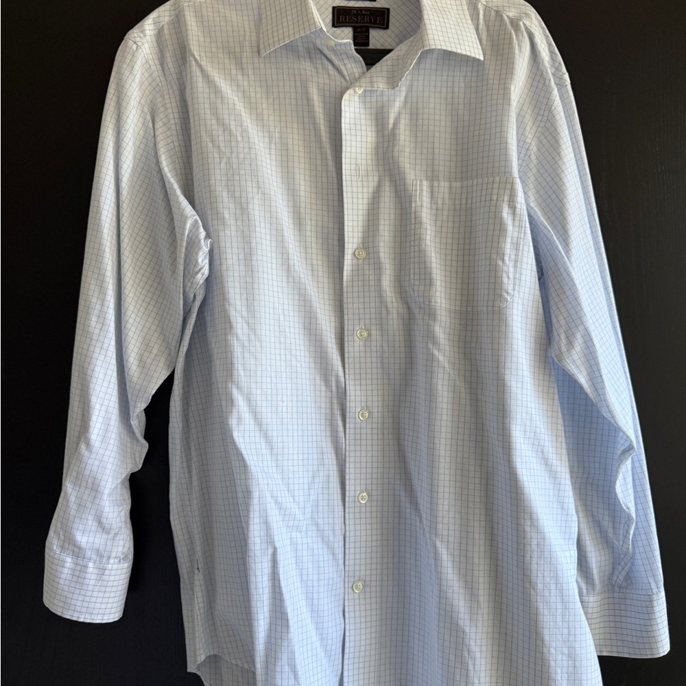 Jos. A. Bank Light Blue Checkered Dress Shirt